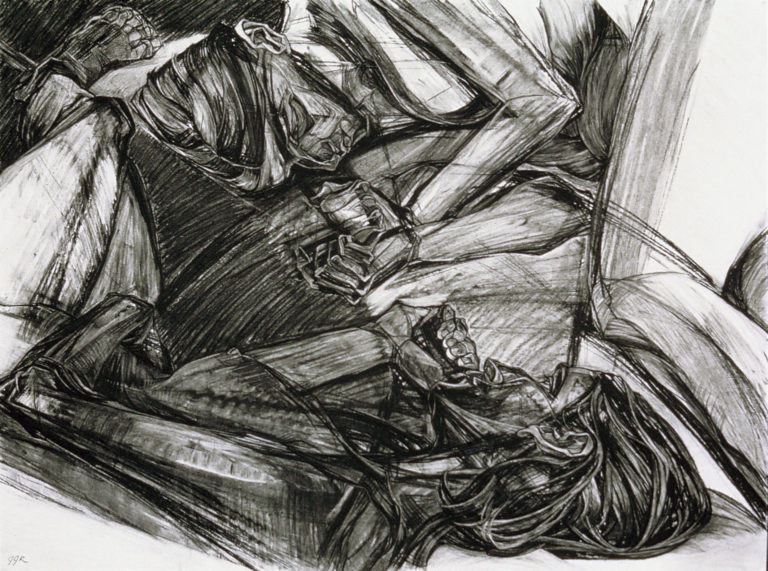 Approach-Avoidance #5, 1982, charcoal pencil, 30"h x 40, Private Collection