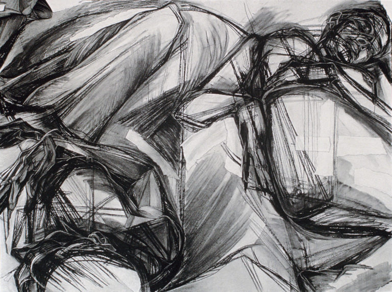 Approach-Avoidance #8, 1984, charcoal pencil, 30"h x 40