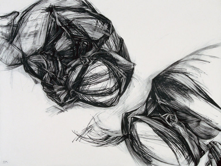 Approach-Avoidance #19, 1986, charcoal, 42"h x 56