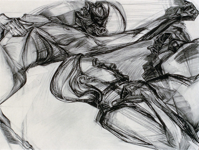 Approach-Avoidance #12, 1984, charcoal pencil, 30"h x 40